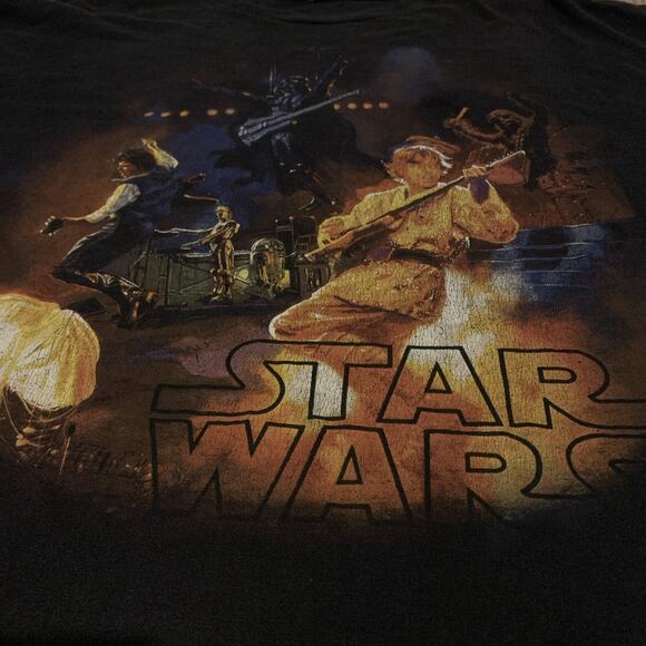 Vtg Star Wars Rock Band Luke Skywalker Vader Retro Concert Black T-Shirt XXL - Picture 2 of 7
